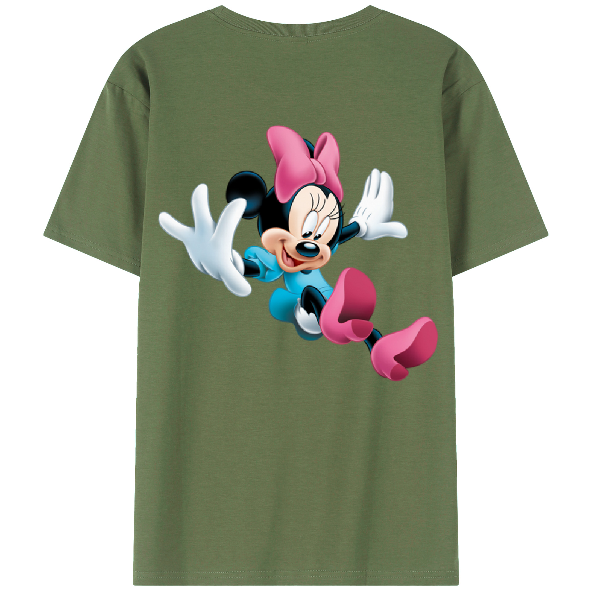 ミッキーマウス Mickey Mouse 綿100％ メンズ半袖Tシャツ（バックプリント） 通気性